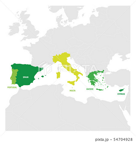 ギリシャの地図のイラスト素材