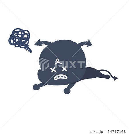 バタンキューのイラスト素材