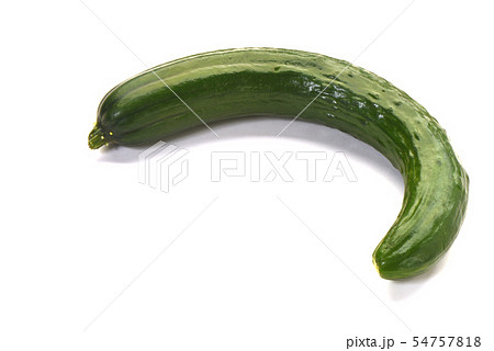 曲がったキュウリの写真素材