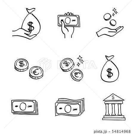 ベクター 貯金 手書き お金のイラスト素材