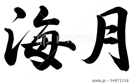 海月 書 筆文字 漢字のイラスト素材