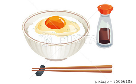 卵かけご飯のイラスト素材