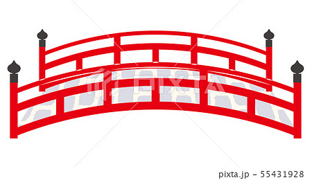 橋 神社 赤 ベクターのイラスト素材