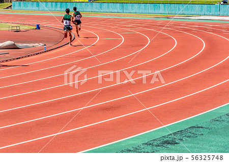 イラスト トラック 運動会 陸上競技の写真素材