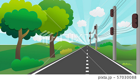 遠近法 風景の写真素材