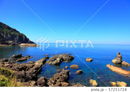 三瀬海水浴場 夏の写真素材