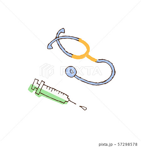 注射器 聴診器 医療 アイコンのイラスト素材