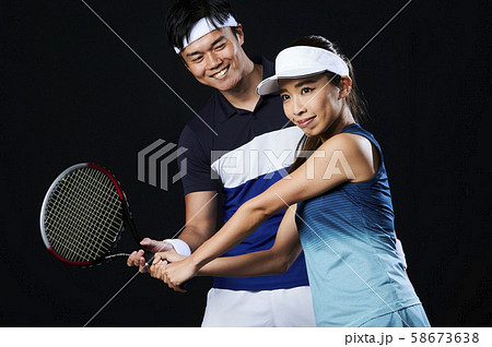 女子プロテニス テニスウェアの写真素材