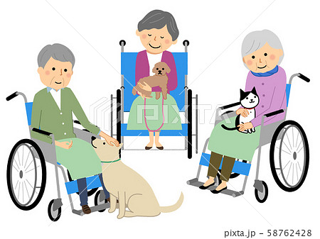 動物介在療法のイラスト素材