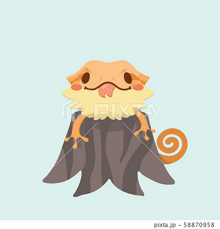 とかげ トカゲ キャラクター 文字の写真素材