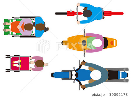 バイク真上イラストの写真素材 Pixta