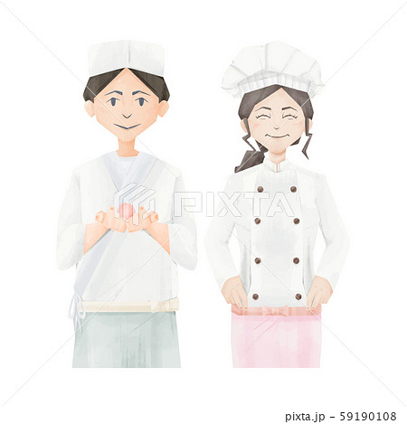 パティシエ 女性 菓子職人 人物のイラスト素材