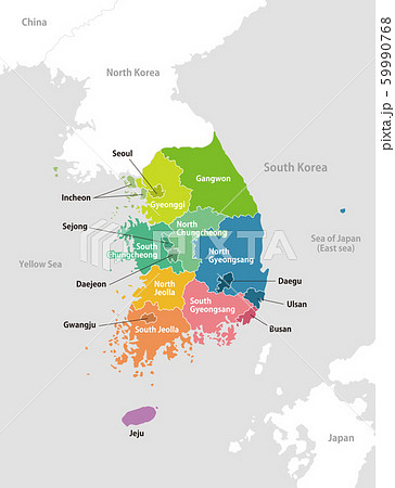 地図 朝鮮 ソウル イラストのイラスト素材 Pixta