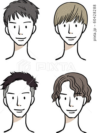 マッシュヘアのイラスト素材