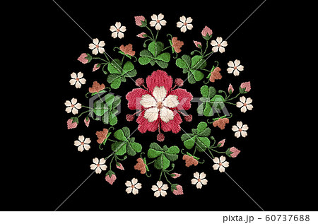 刺しゅう 刺繍 薔薇 バラのイラスト素材