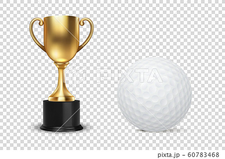 ゴルフボール ゴルフ 金色 ボールのイラスト素材