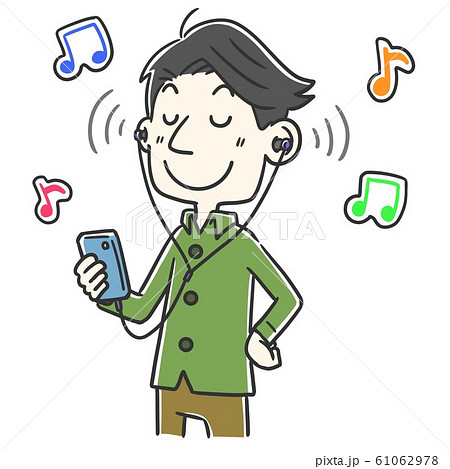 イヤホンのイラスト素材