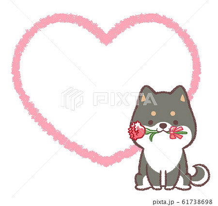 母の日 フレーム 動物 カーネーションのイラスト素材