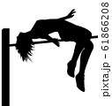 オリンピック シルエット 棒高飛び 高跳び 女子 03のイラスト素材