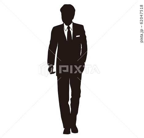 ビジネスマン 男性 シルエット スーツのイラスト素材