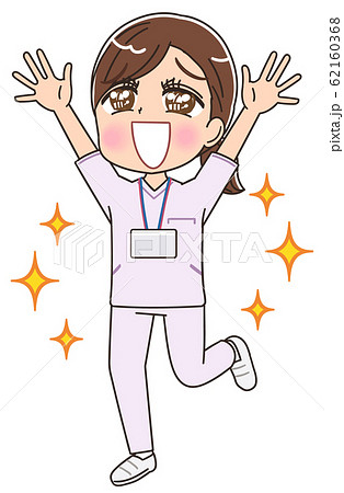 看護師 白衣 女 イラスト ナース マンガ 医療 かわいいのイラスト素材