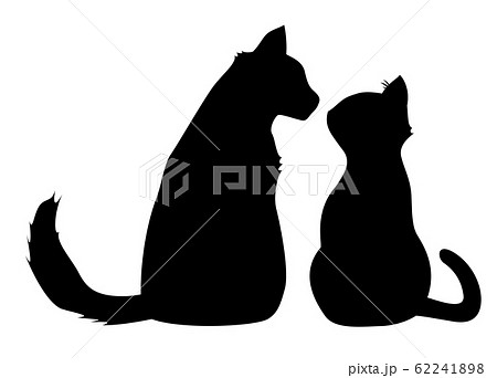 猫 カップル 黒猫 イラストのイラスト素材