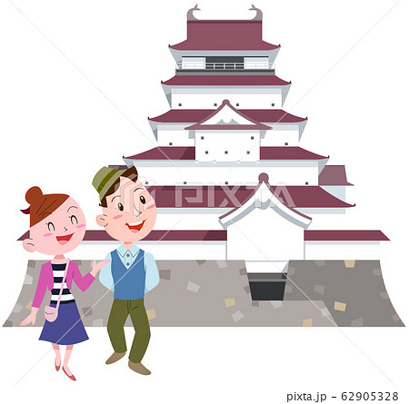 鶴ヶ城のイラスト素材