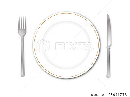 食器 ナイフ フォーク 皿のイラスト素材
