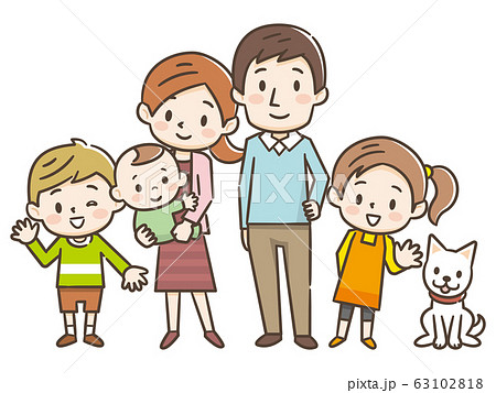 5人家族のイラスト素材