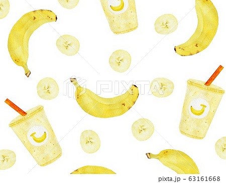 フルーツ バナナ 背景 かわいい 果実のイラスト素材