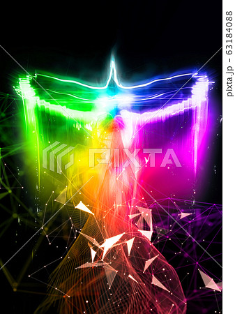 羽ばたく 鳥のイラスト素材