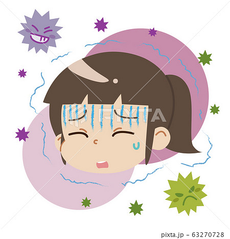 風邪をひくのイラスト素材