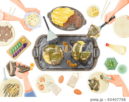 お好み焼きのイラスト素材集 ピクスタ