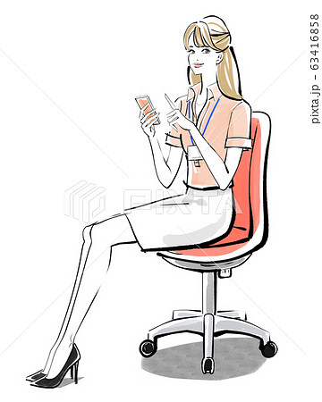 女性 座る ポーズ 休憩 綺麗のイラスト素材