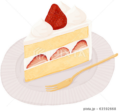ショートケーキ 洋菓子 ケーキ お菓子のイラスト素材