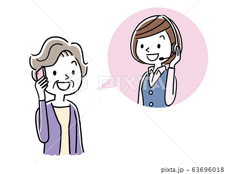 電話応対のイラスト素材
