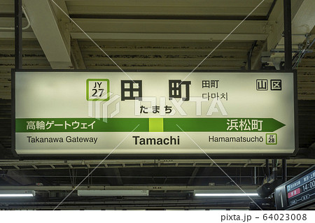 Jr東日本 山手線 駅ナンバリング 駅名の写真素材