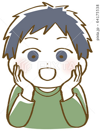 男の子 子供 幼児 笑顔のイラスト素材