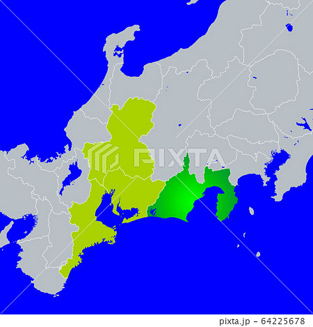 静岡県 日本地図 日本列島 日本の写真素材