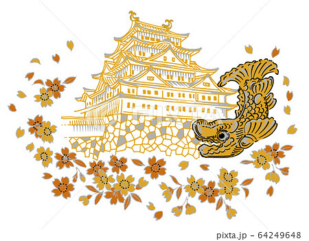 名古屋城的插圖素材集