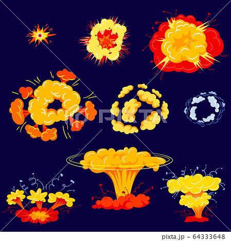 エフェクト 効果 爆発 アニメの写真素材