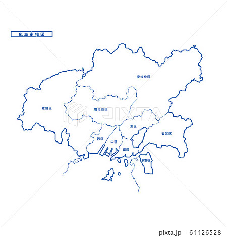 広島地図のイラスト素材