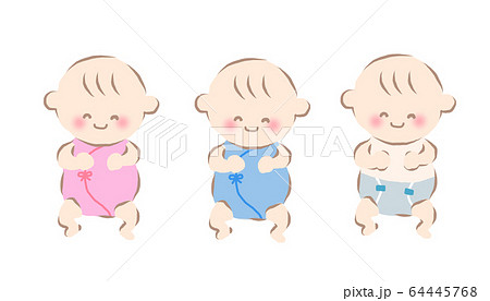 赤ちゃん 男の子 女の子 笑顔のイラスト素材