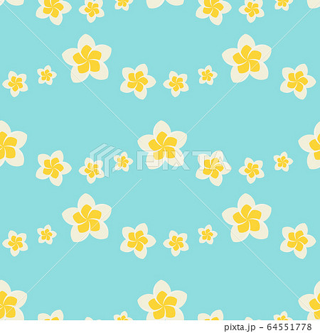プルメリア イラスト ハワイ 壁紙 パターンの写真素材