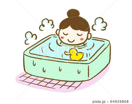 入浴 お風呂 バスタイム 子供のイラスト素材