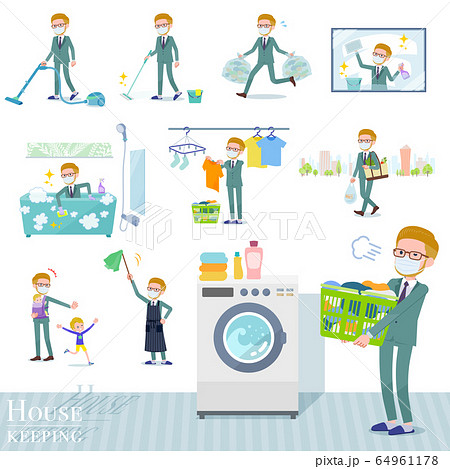 お風呂掃除のイラスト素材