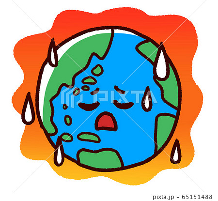 地球 地球温暖化 キャラクター イラストのイラスト素材