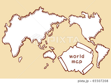 ベクター 世界地図 地図 手書きのイラスト素材 Pixta