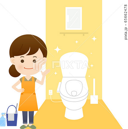 トイレ掃除のイラスト素材 トイレ掃除のイラスト素材