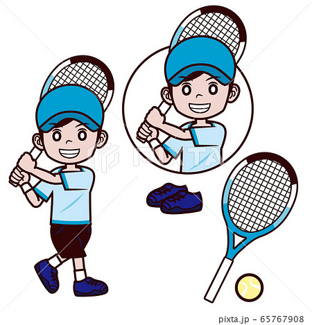 男子テニスのイラスト素材